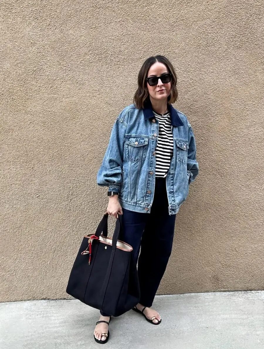 Effortlessly chic denim jacket ensemble