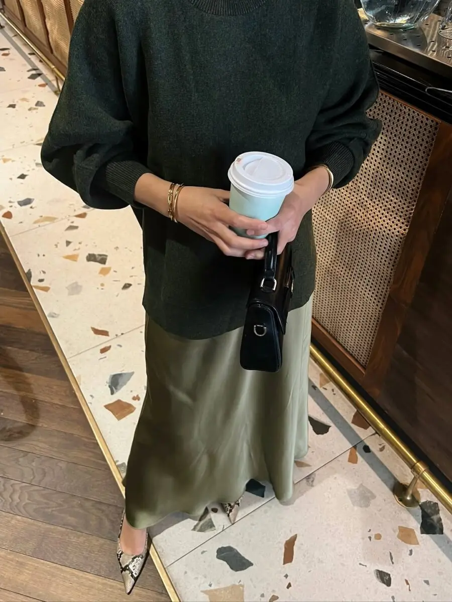 Chic Long Skirt and Sweater Ensemble