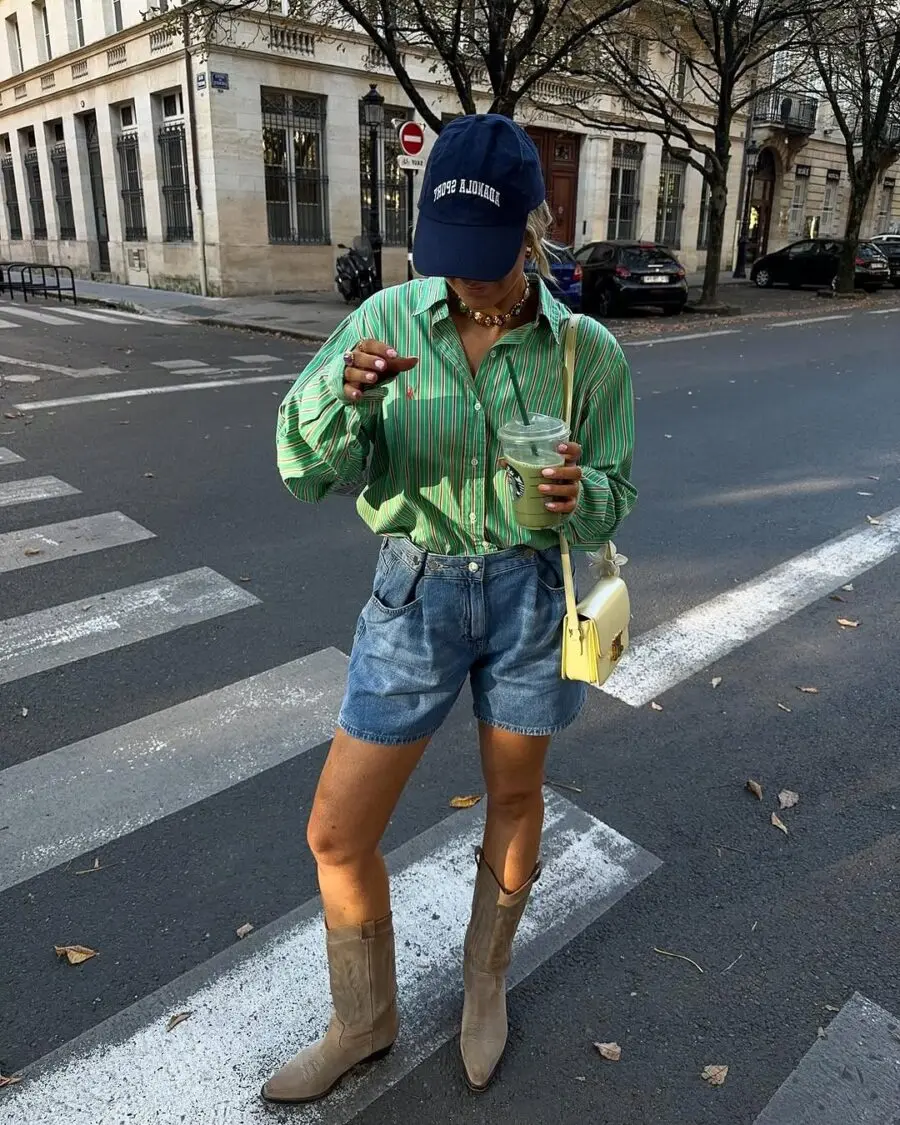 Chic Summer Look with Striped Greens