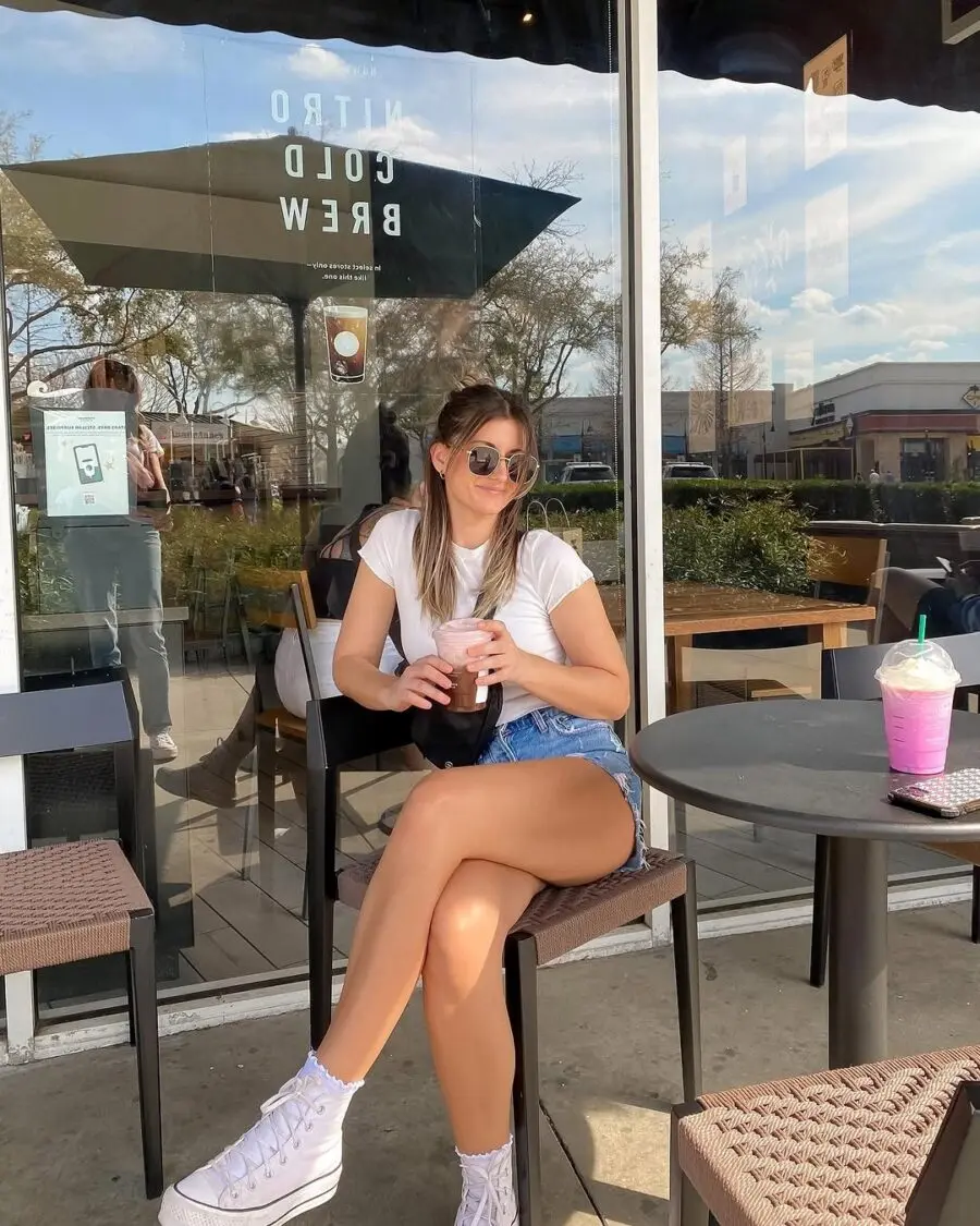 Effortless summer style with chic denim shorts