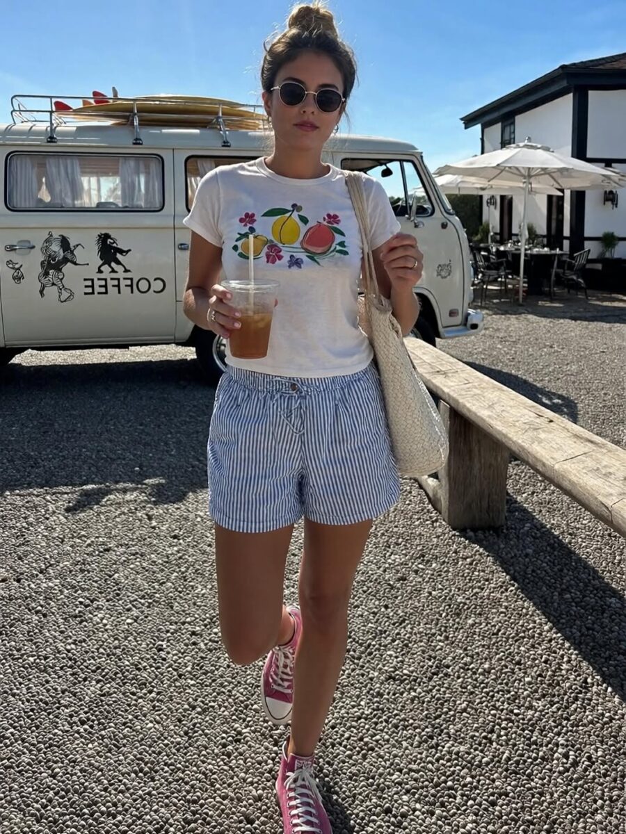 Summer Shorts Outfit with Fun Fruit Details