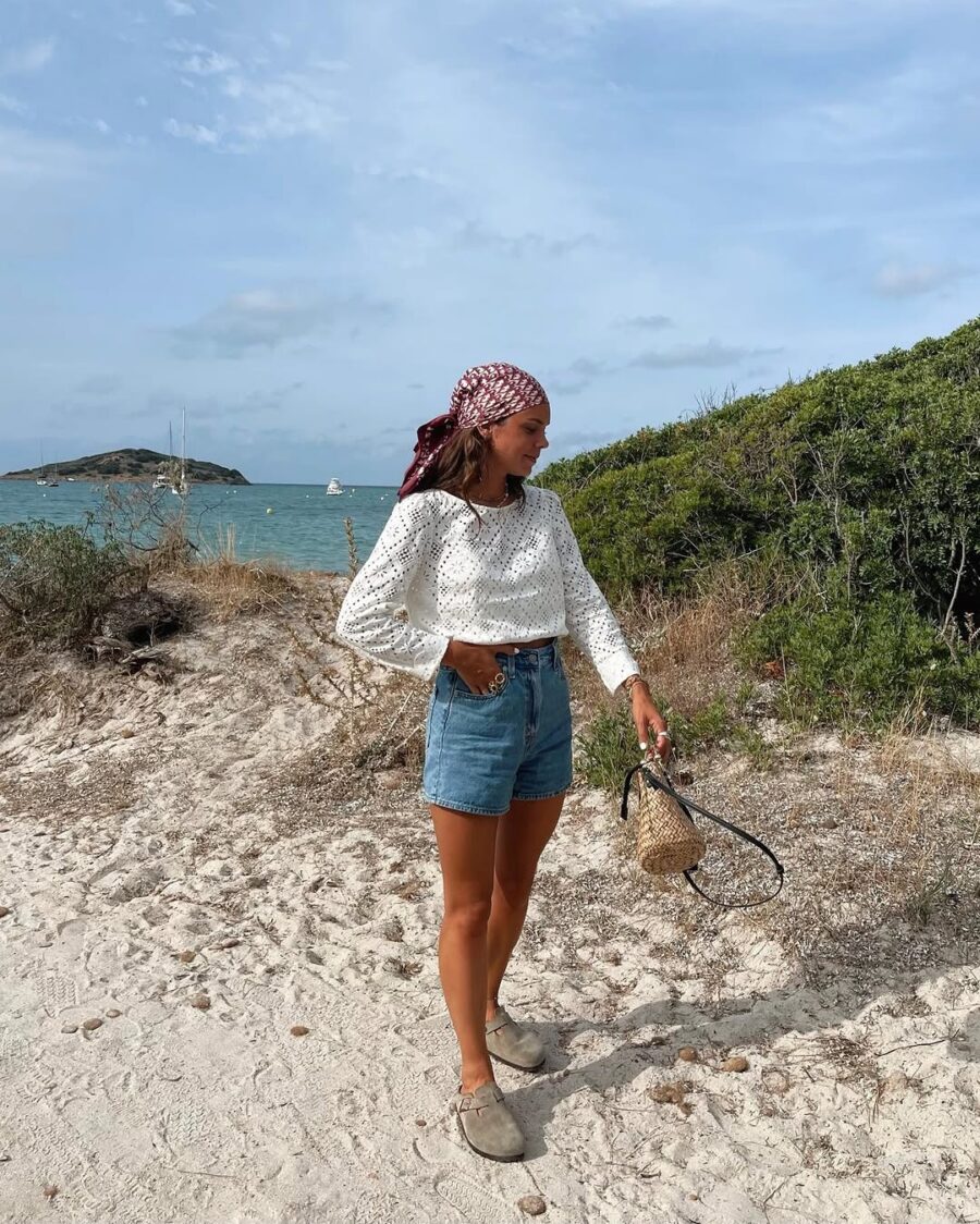 Chic Summer Look with Denim and Lace