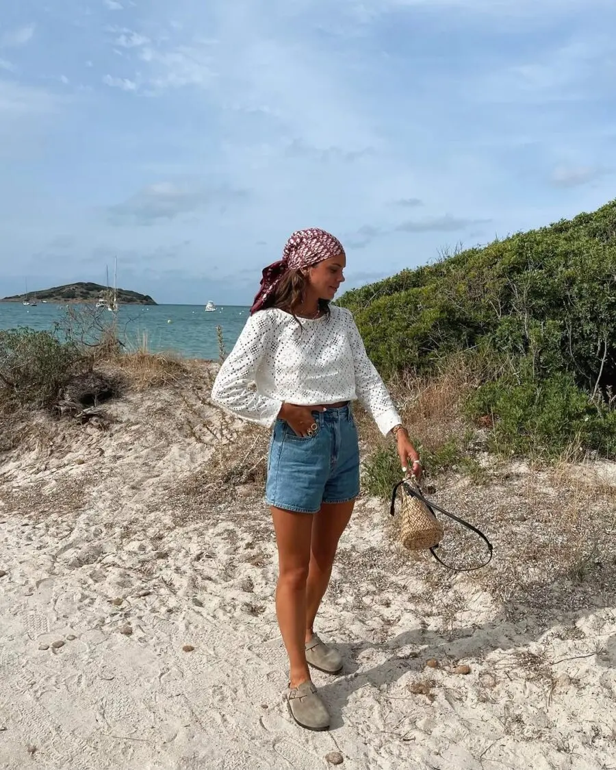 Chic Summer Look with Denim and Lace
