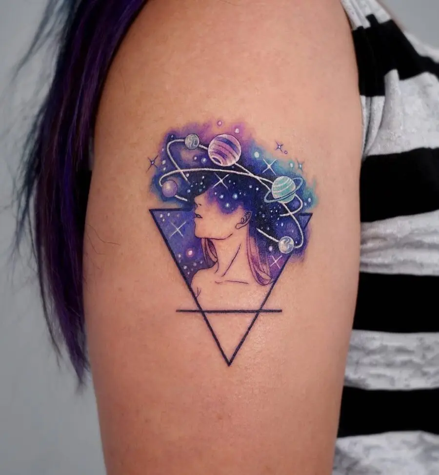 Stunning celestial tattoo showcasing cosmic beauty