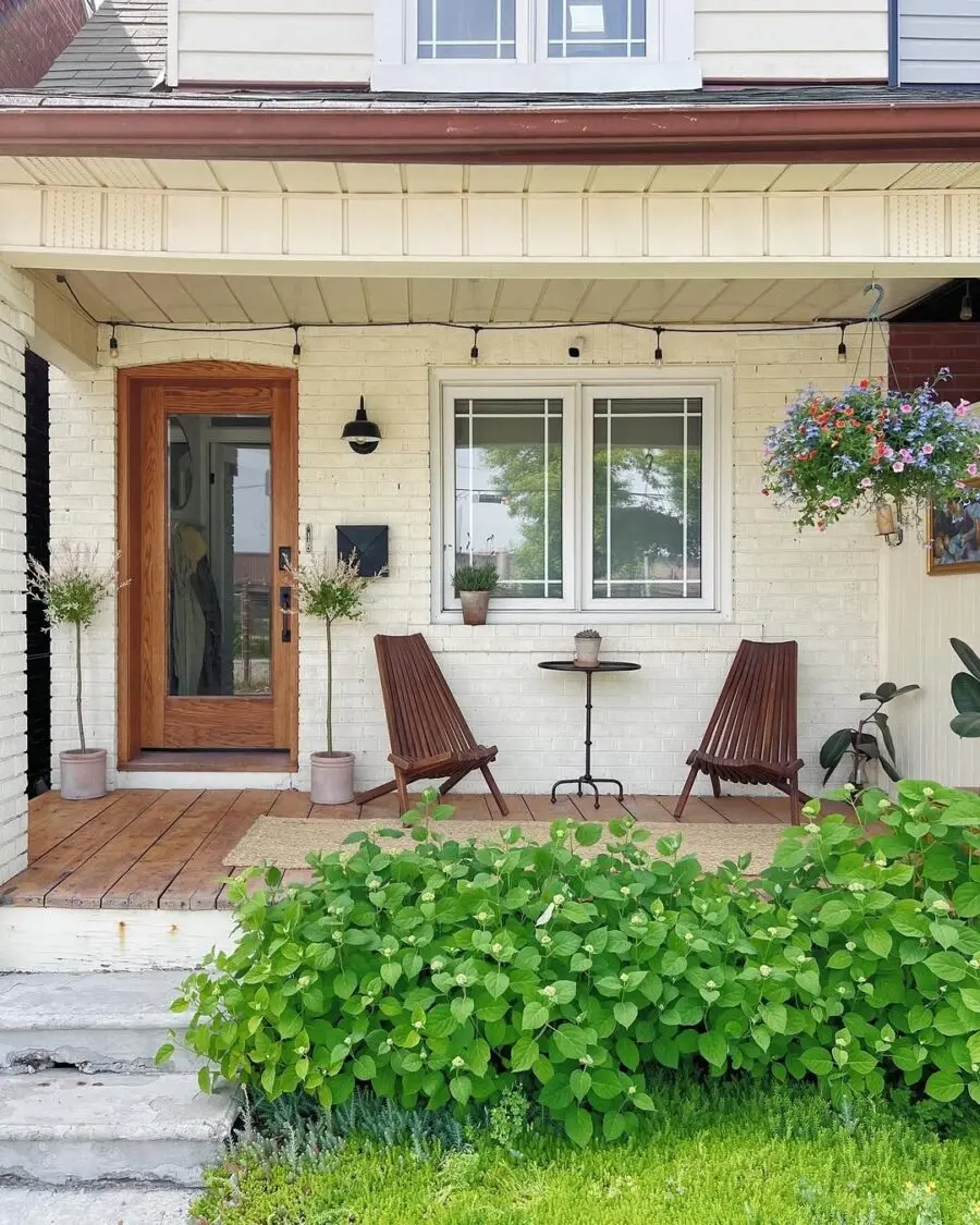 Welcoming porch with cozy seating area