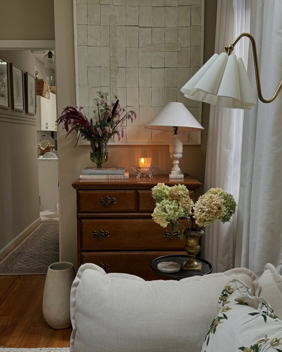 Warm lighting enhances cozy apartment vibes