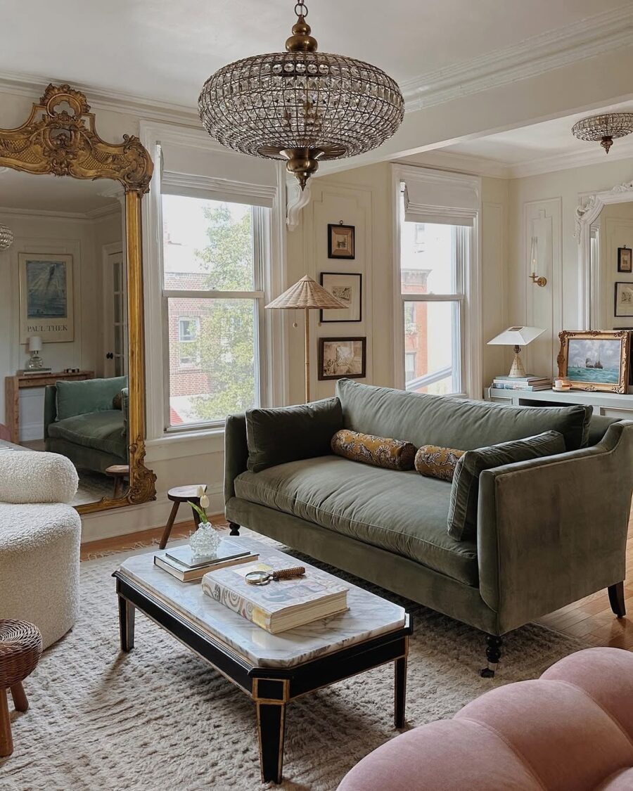 Elegant living room with vintage touches