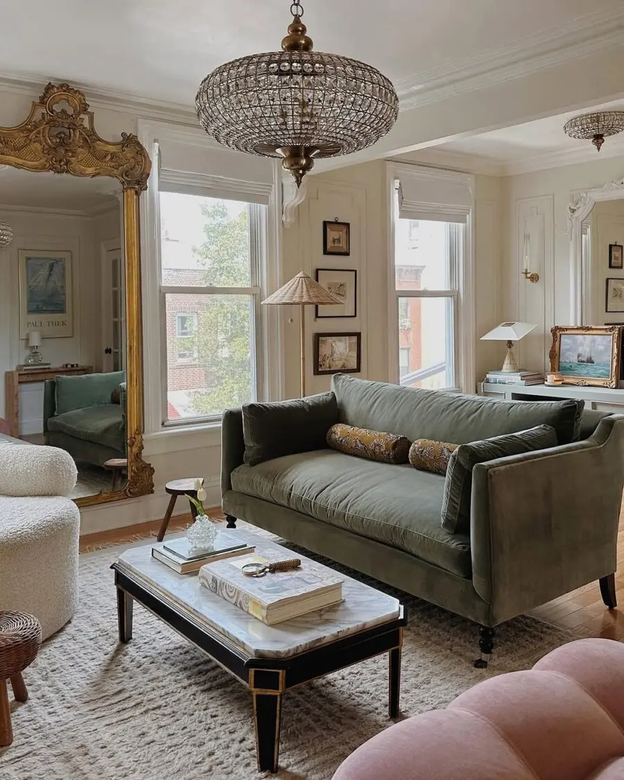 Elegant living room with vintage touches