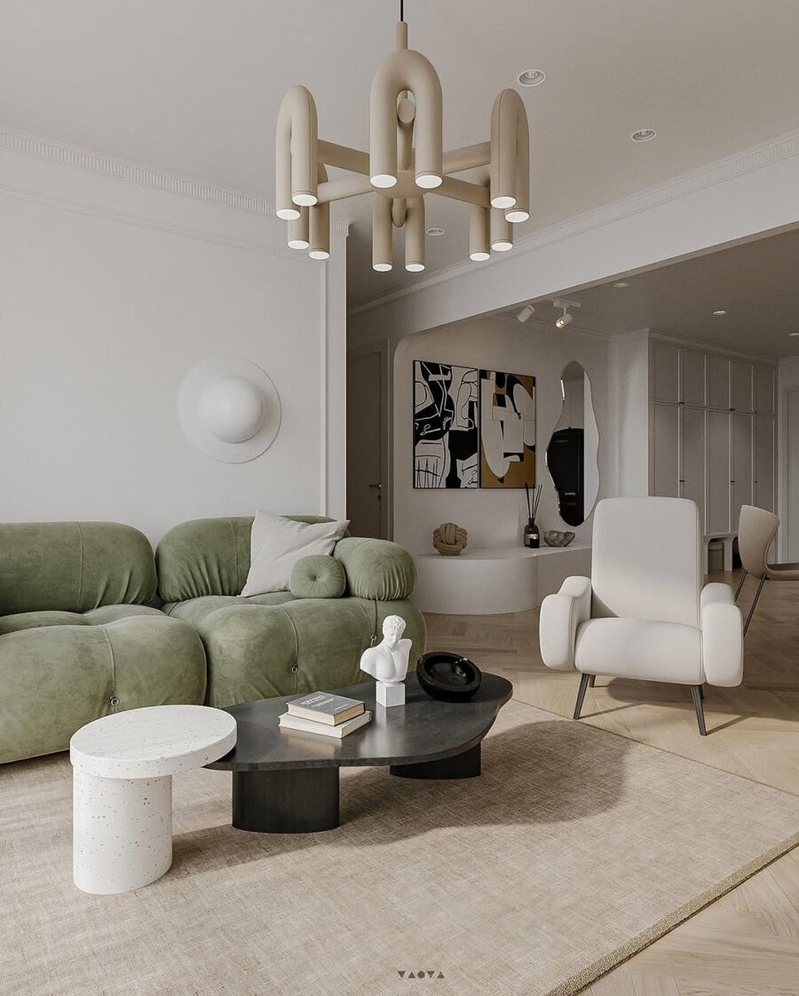 Stylish modern living room with chic accents