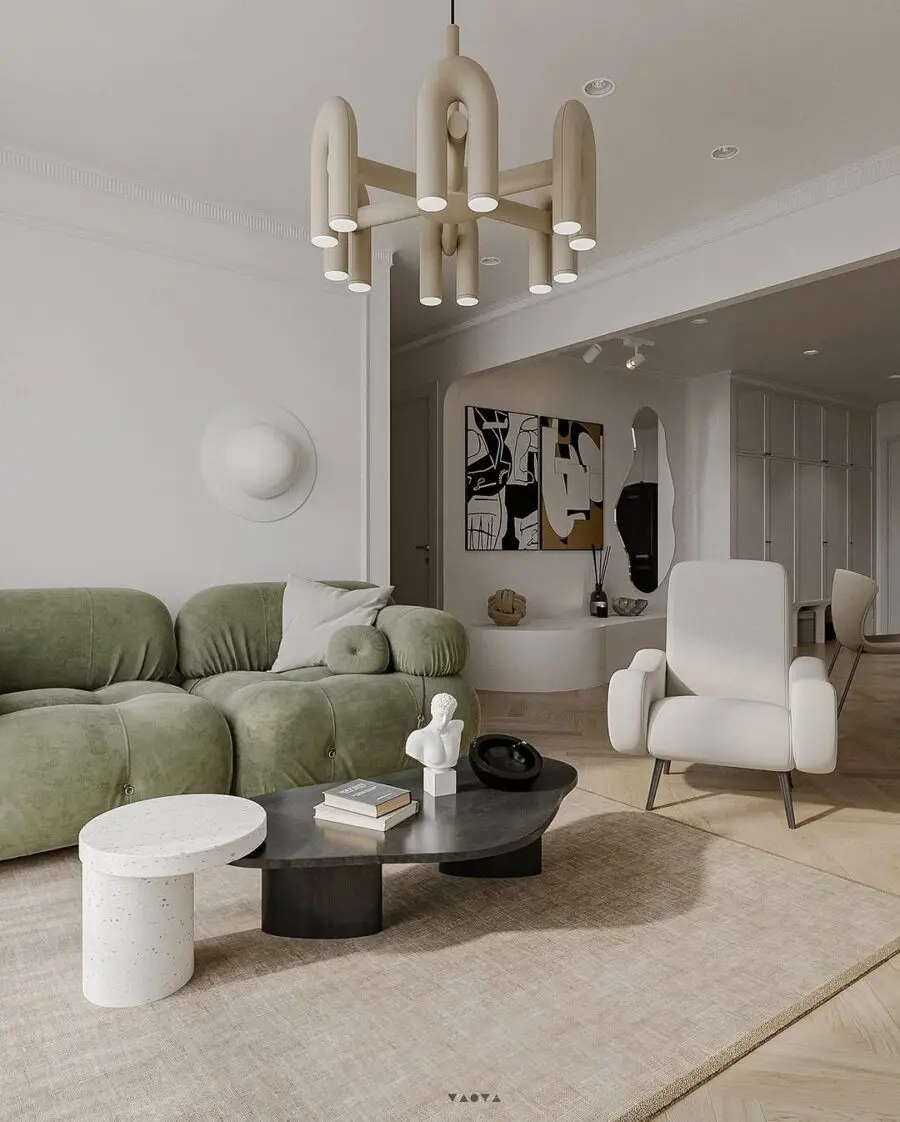 Stylish modern living room with chic accents