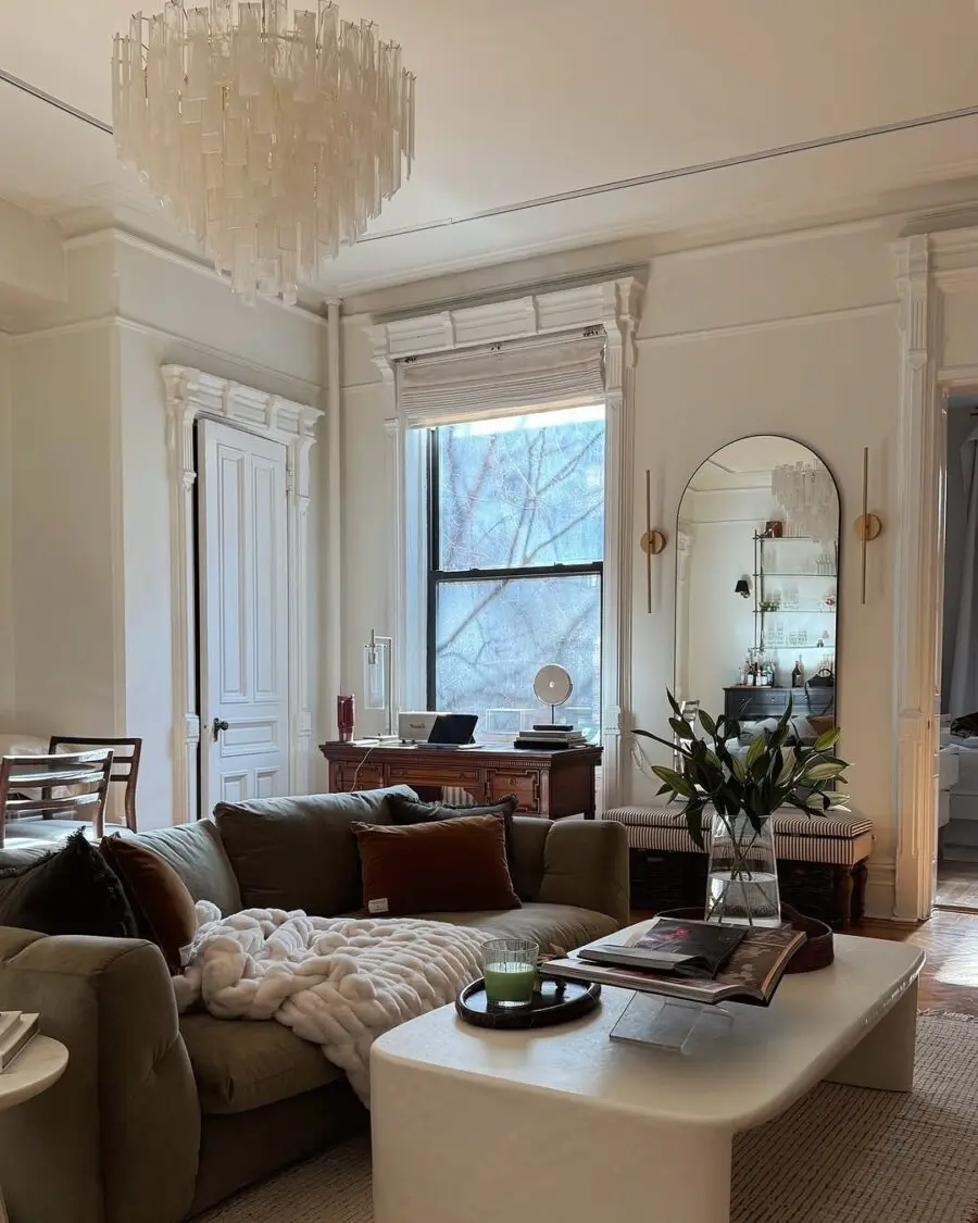 Elegantly styled chic apartment living room