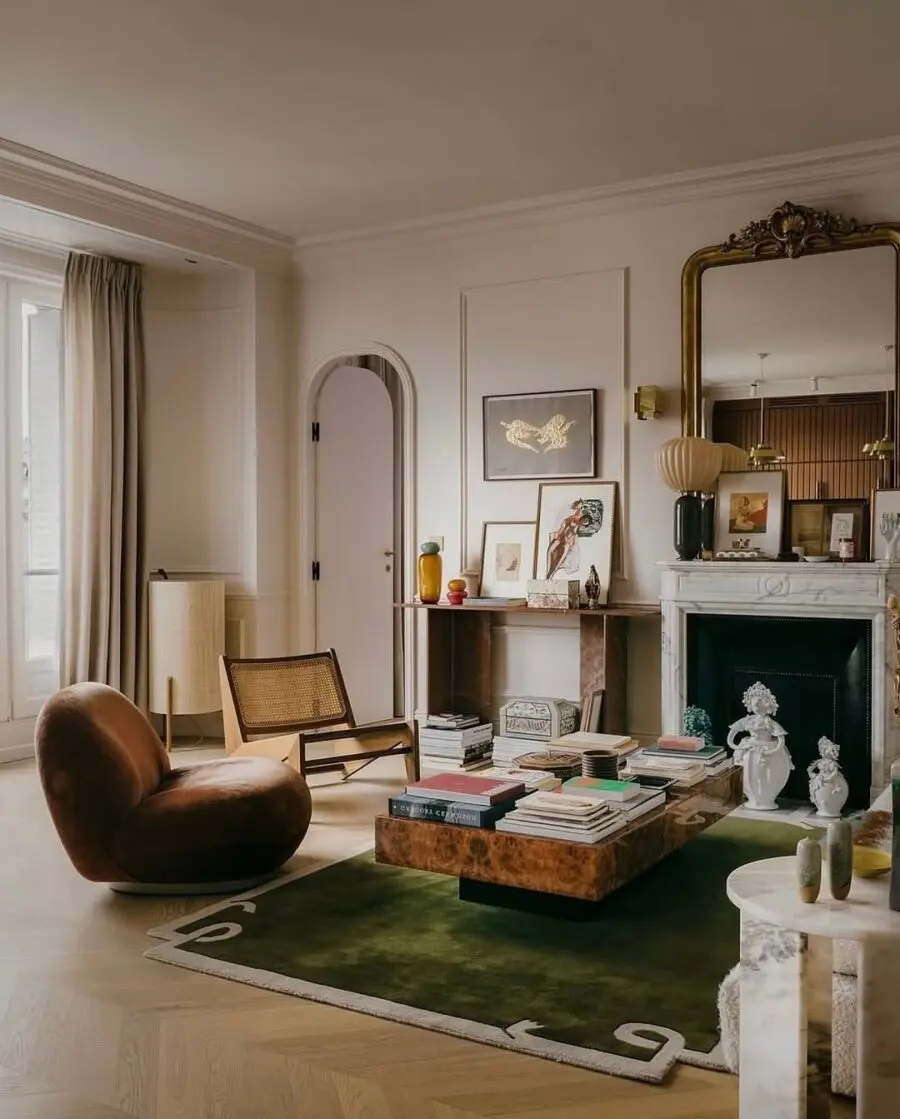 Elegant living space with chic decor elements