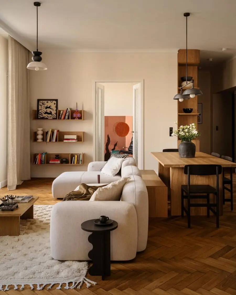Cozy and modern open living space