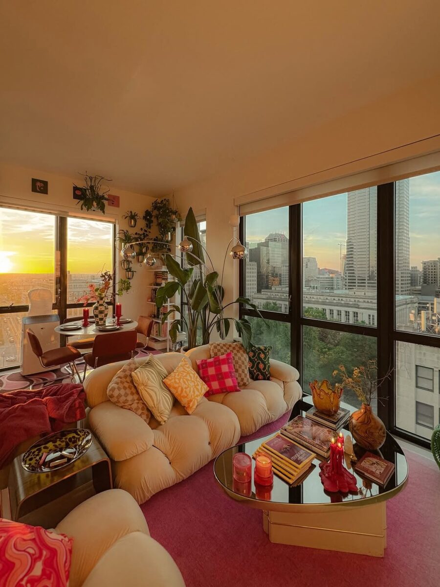 Cozy chic apartment with stunning sunset views