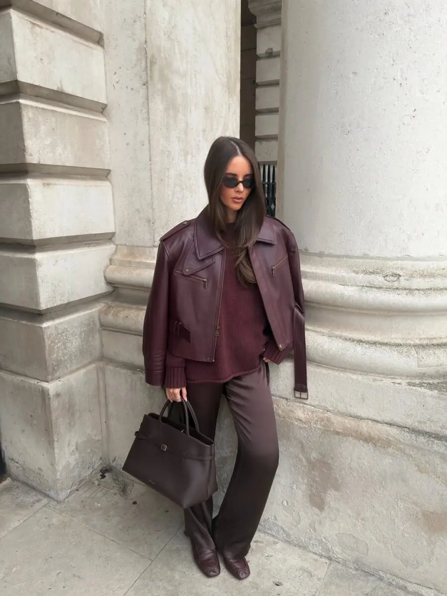 Sophisticated maroon ensemble for a chic look
