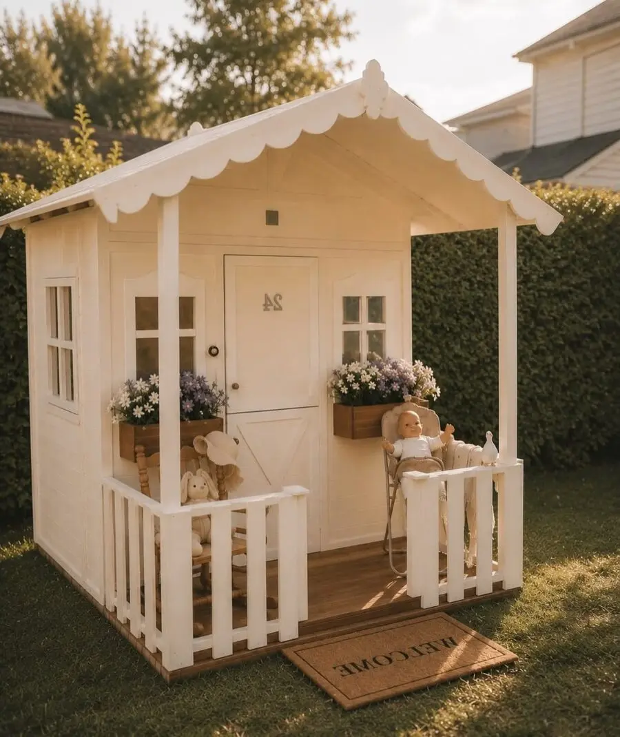 Charming playhouse with inviting porch vibes