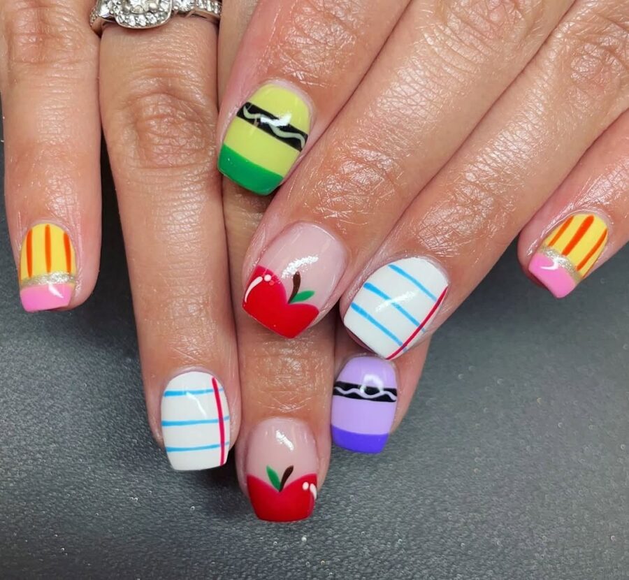 Creative and fun back to school nail art