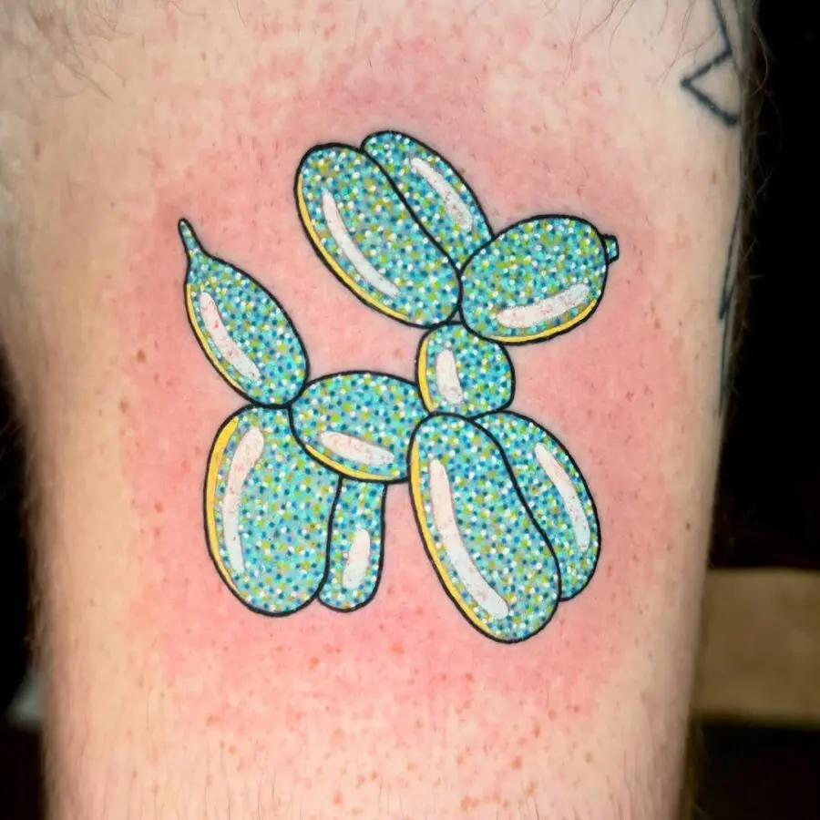 Colorful and playful balloon dog tattoo design