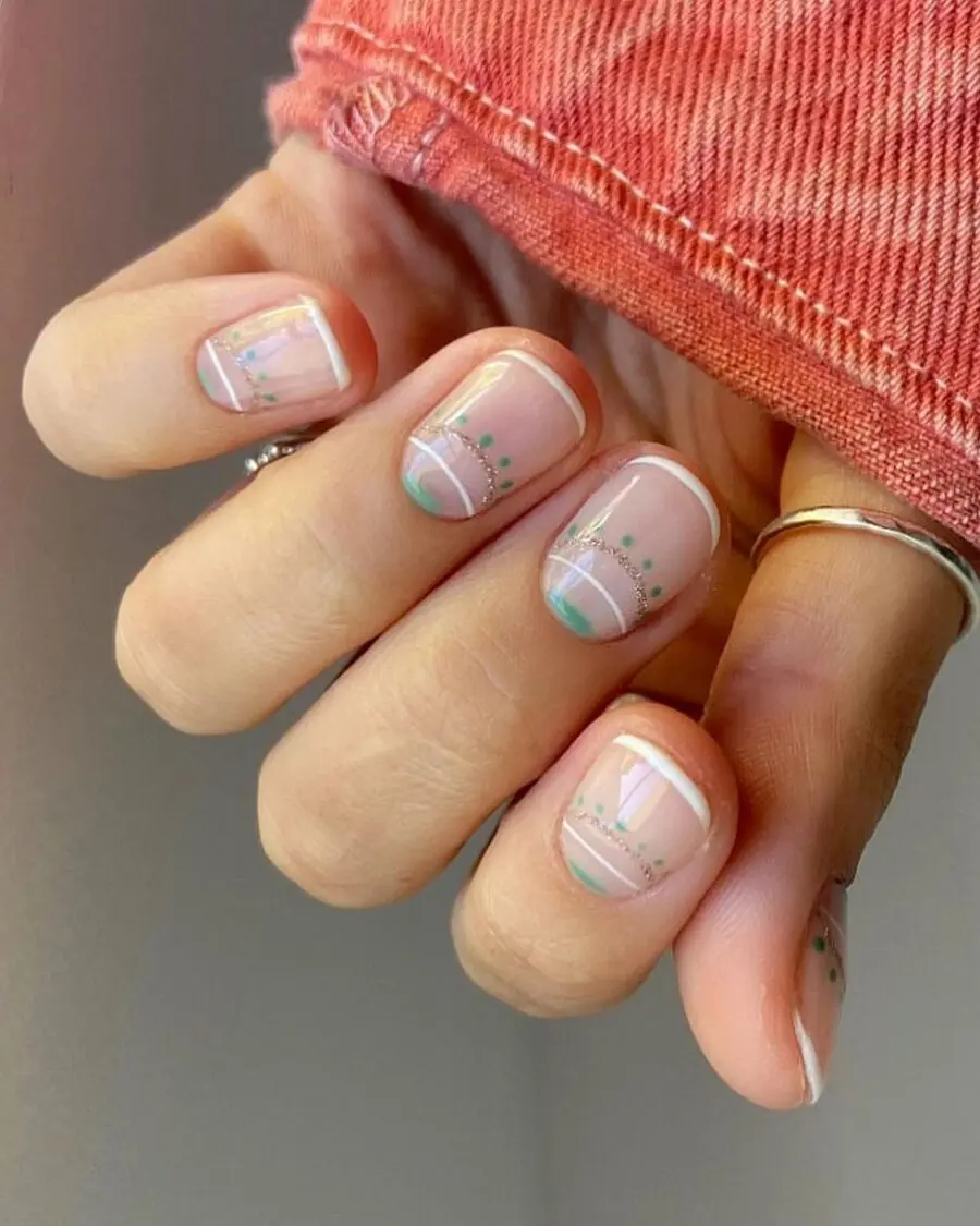 Chic festival nails with playful pastel designs
