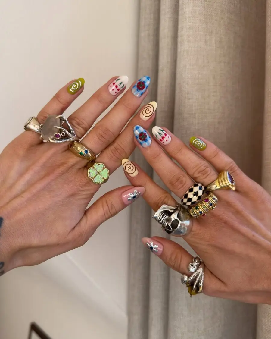 Vibrant nail art perfect for festival vibes