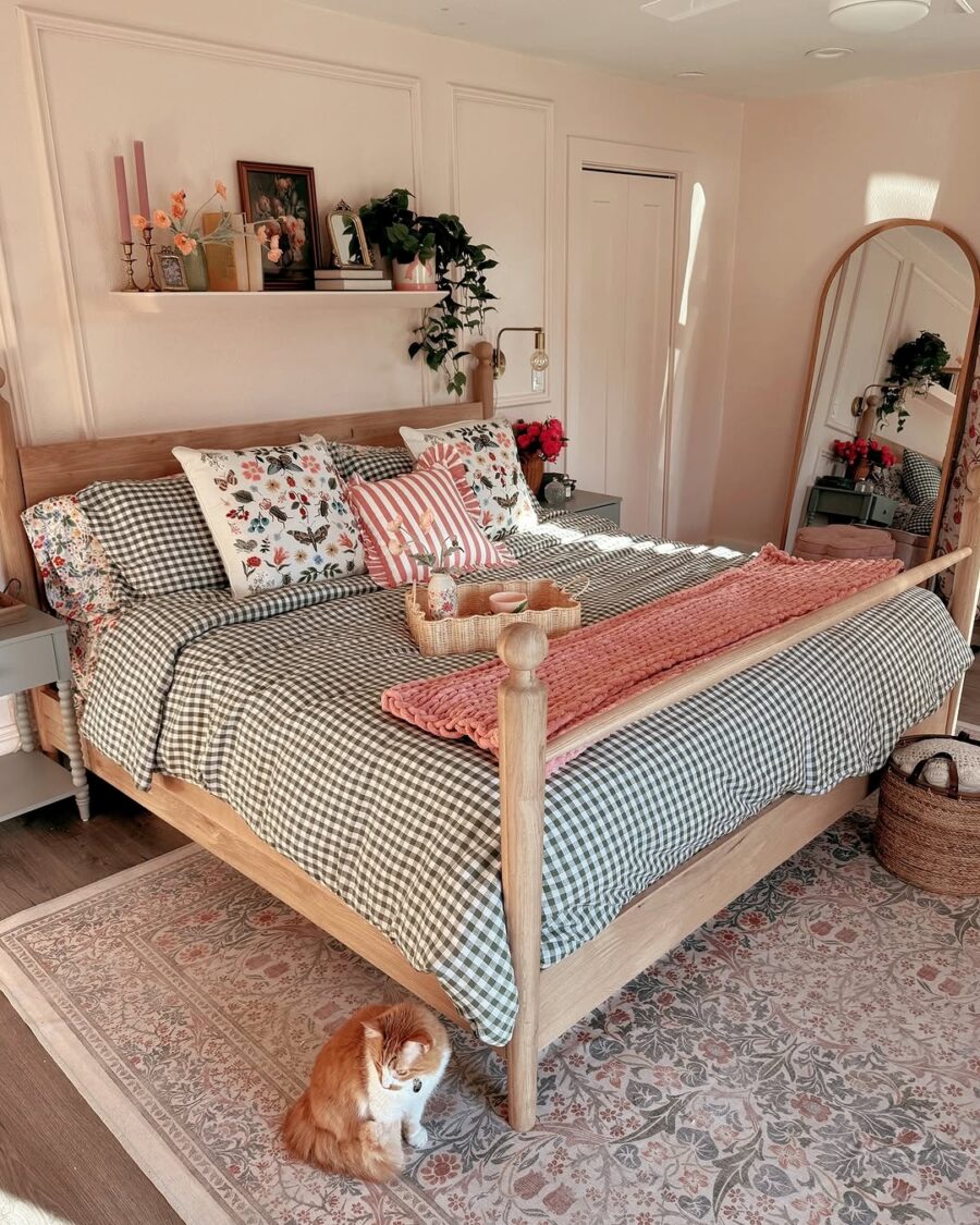 Charming cottage bedroom with floral accents