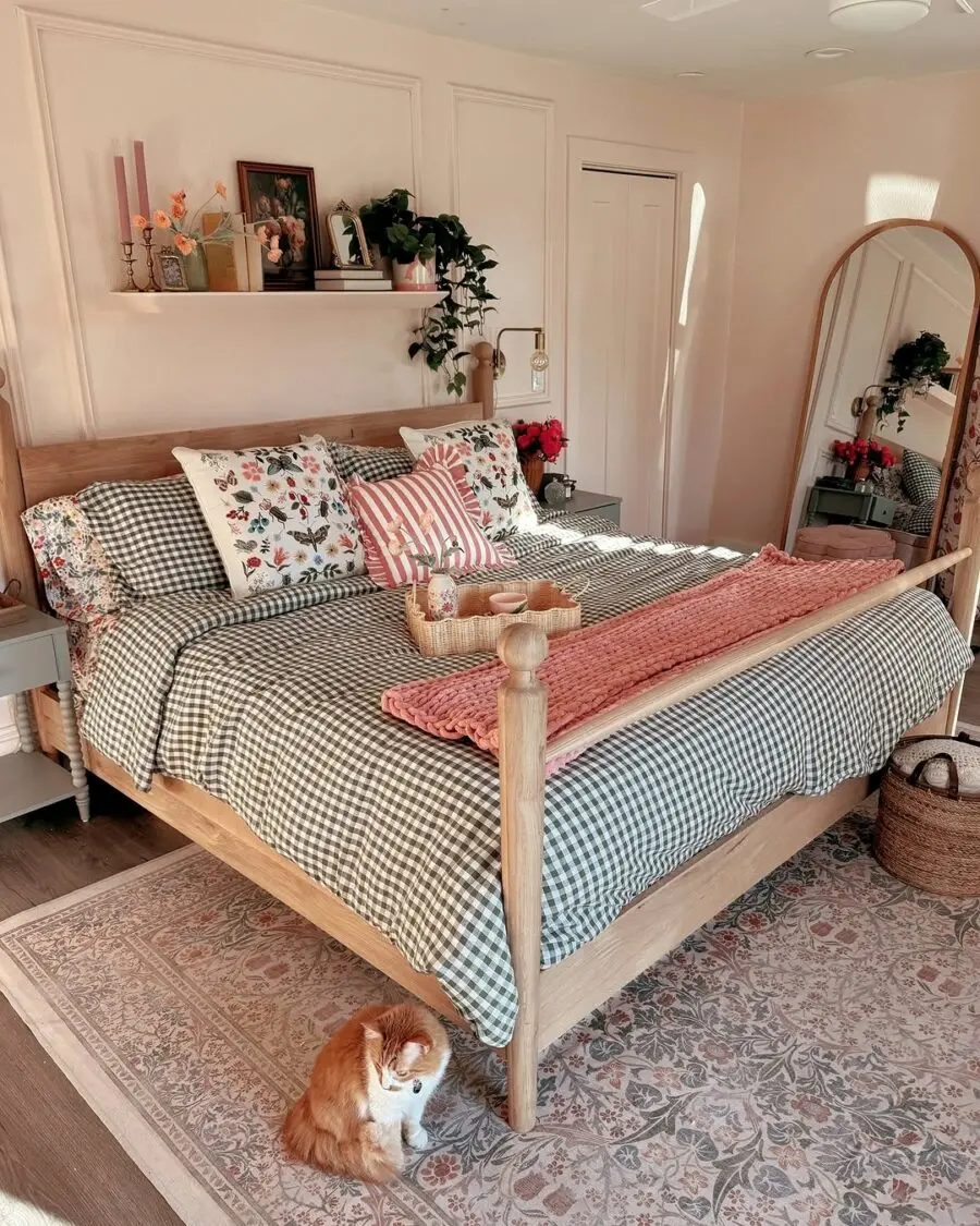 Charming cottage bedroom with floral accents