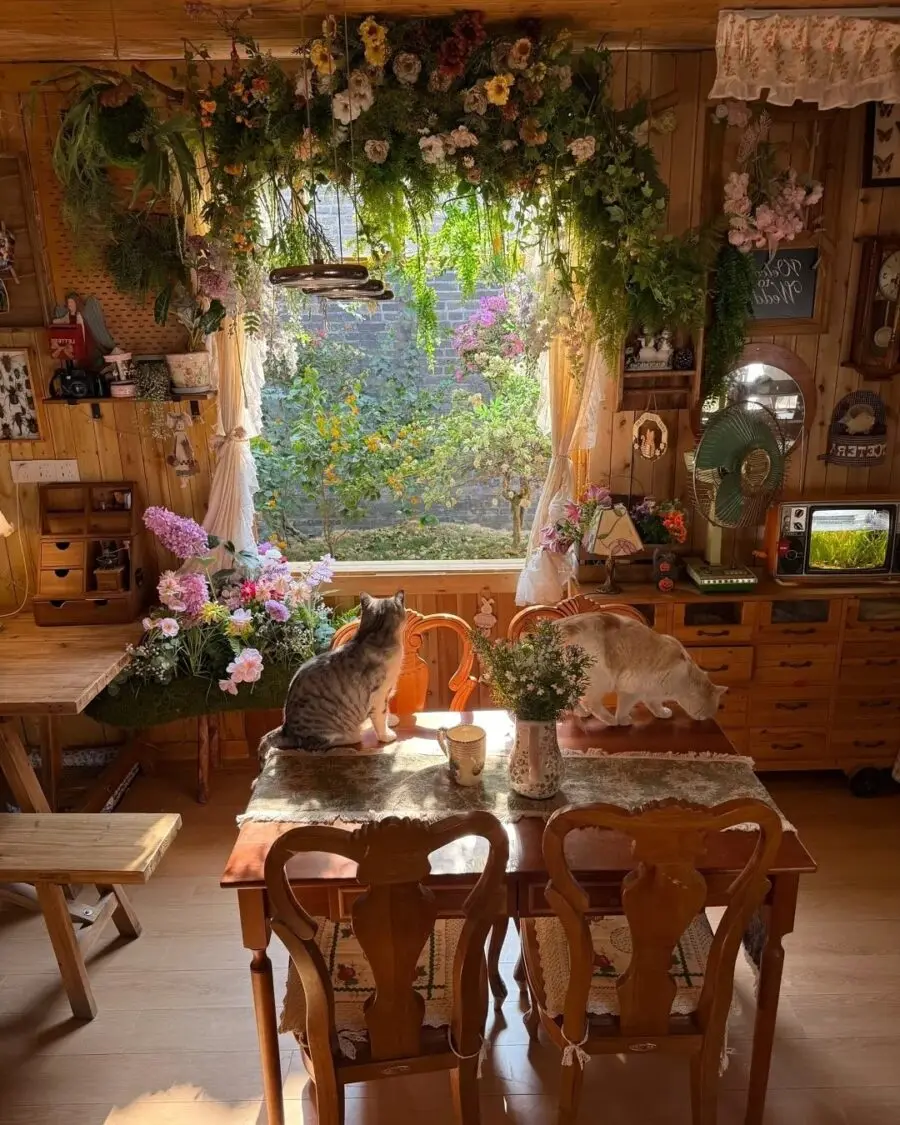 Cozy cottage vibe with floral accents