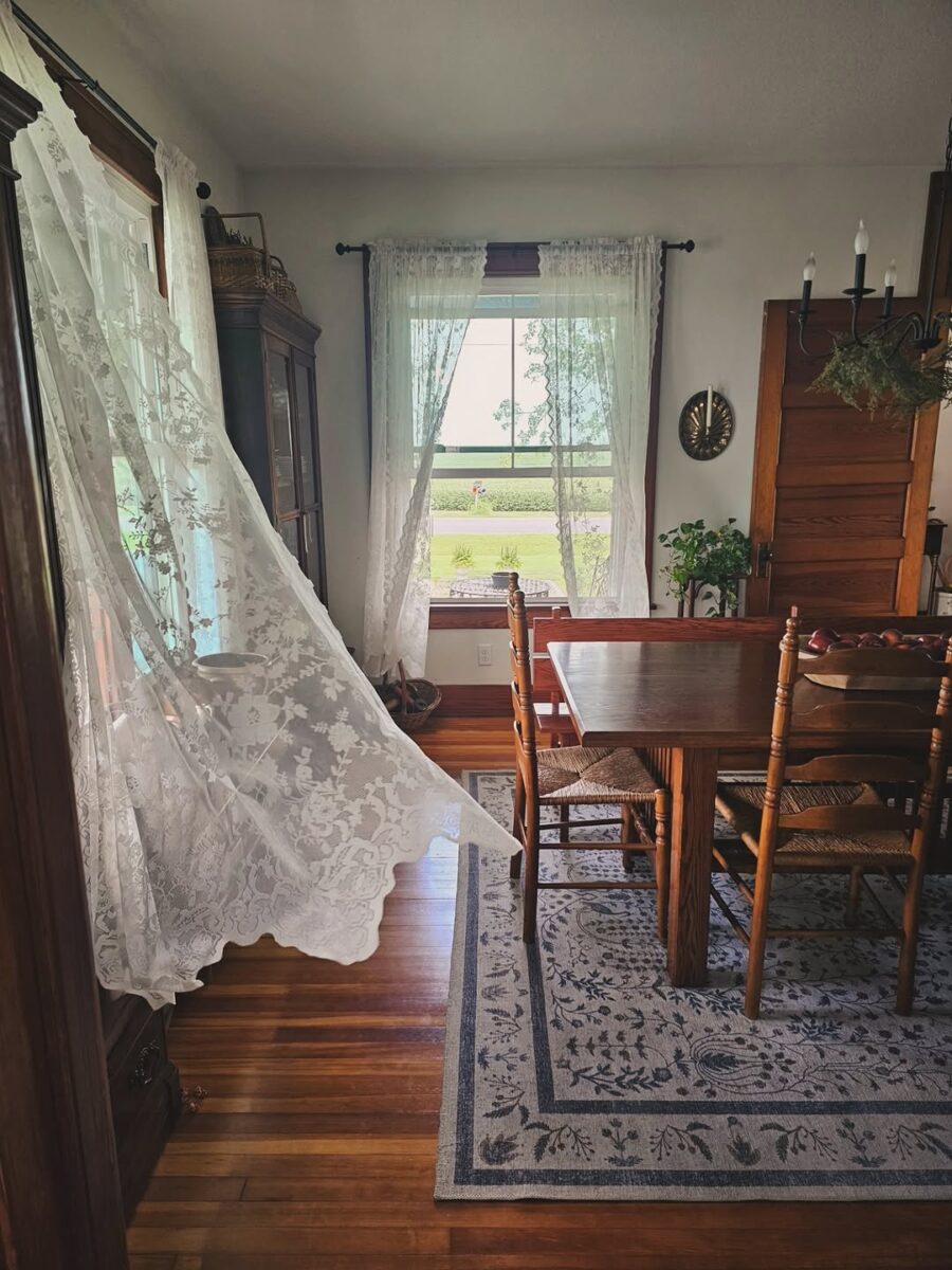 Charming dining area with rustic elements