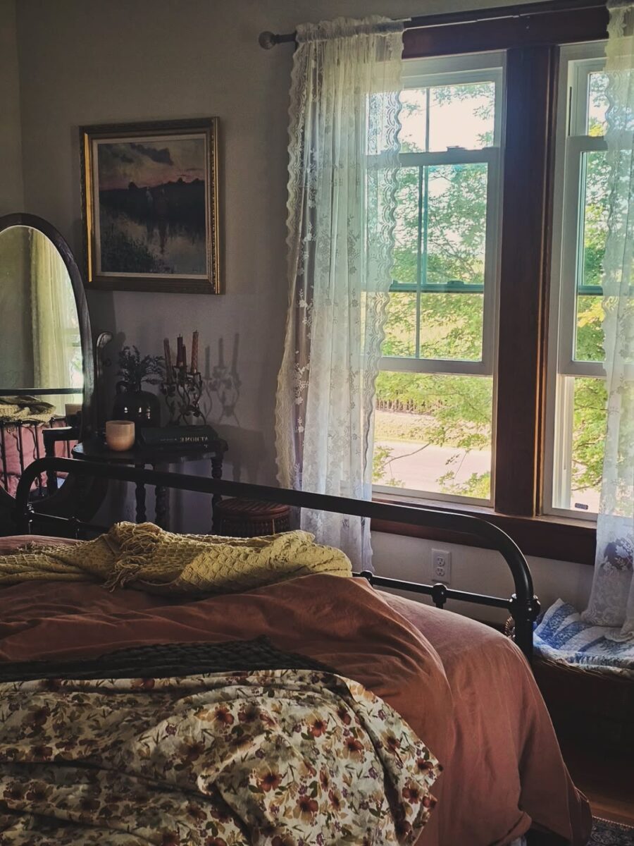 Charming cottage bedroom with vintage touches
