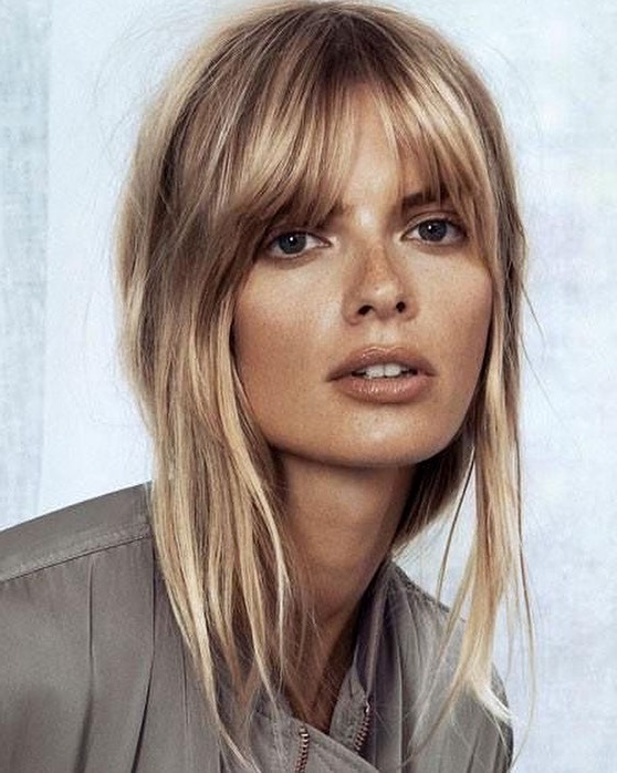 Chic layered hairstyle with soft bangs