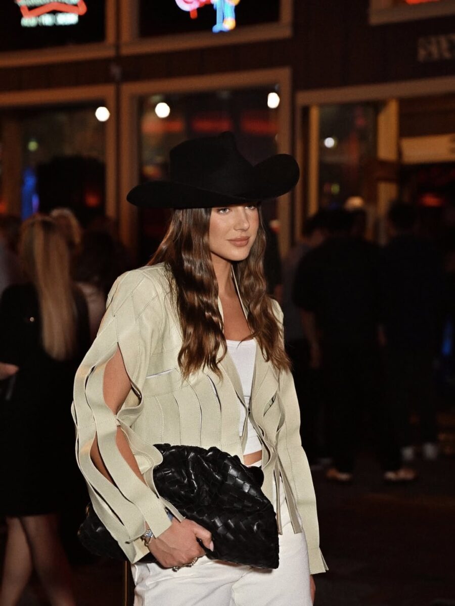 Stylish Waves Under a Bold Hat