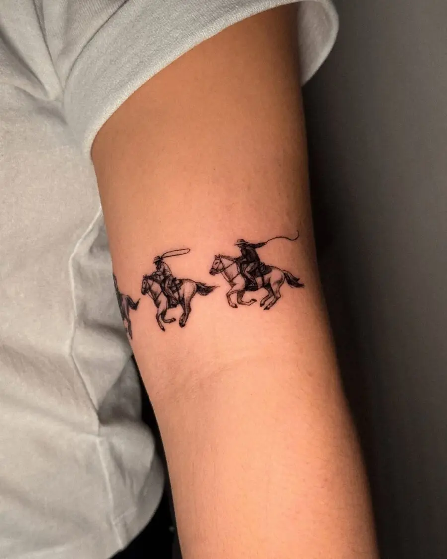 Charming country-inspired horseback riding tattoos