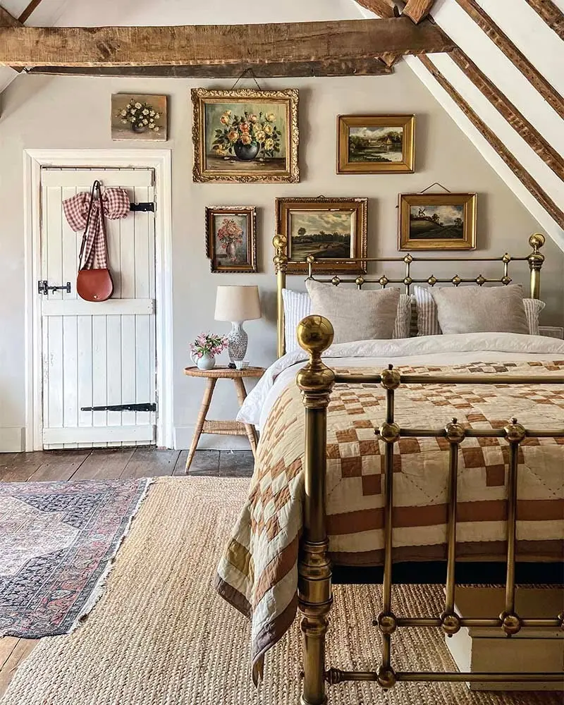 Charming cottage bedroom with vintage accents