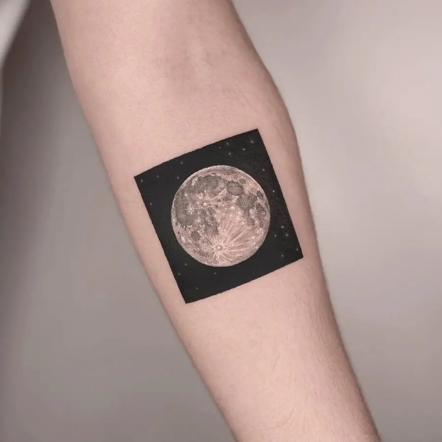 Stunning crescent moon tattoo with celestial vibe