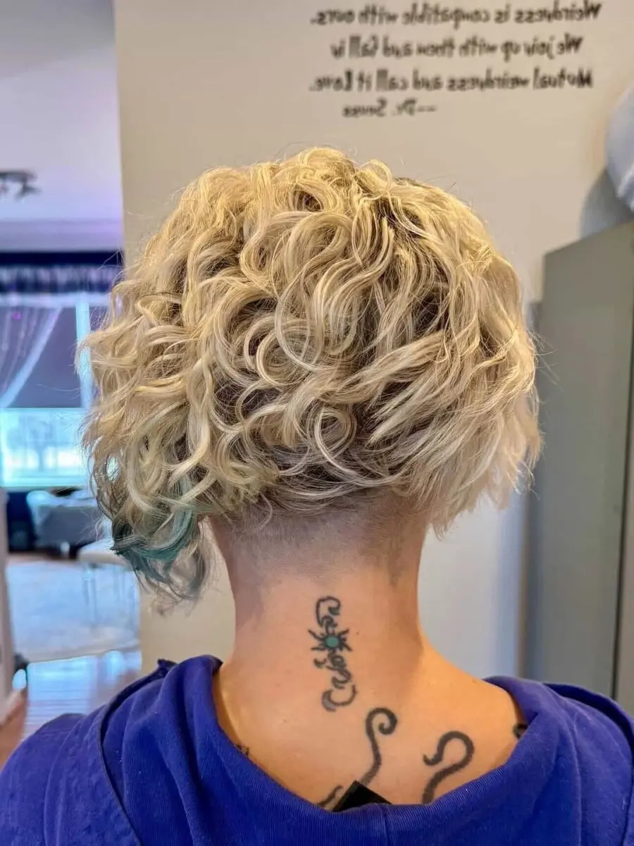 Chic Curly Undercut with Playful Vibes