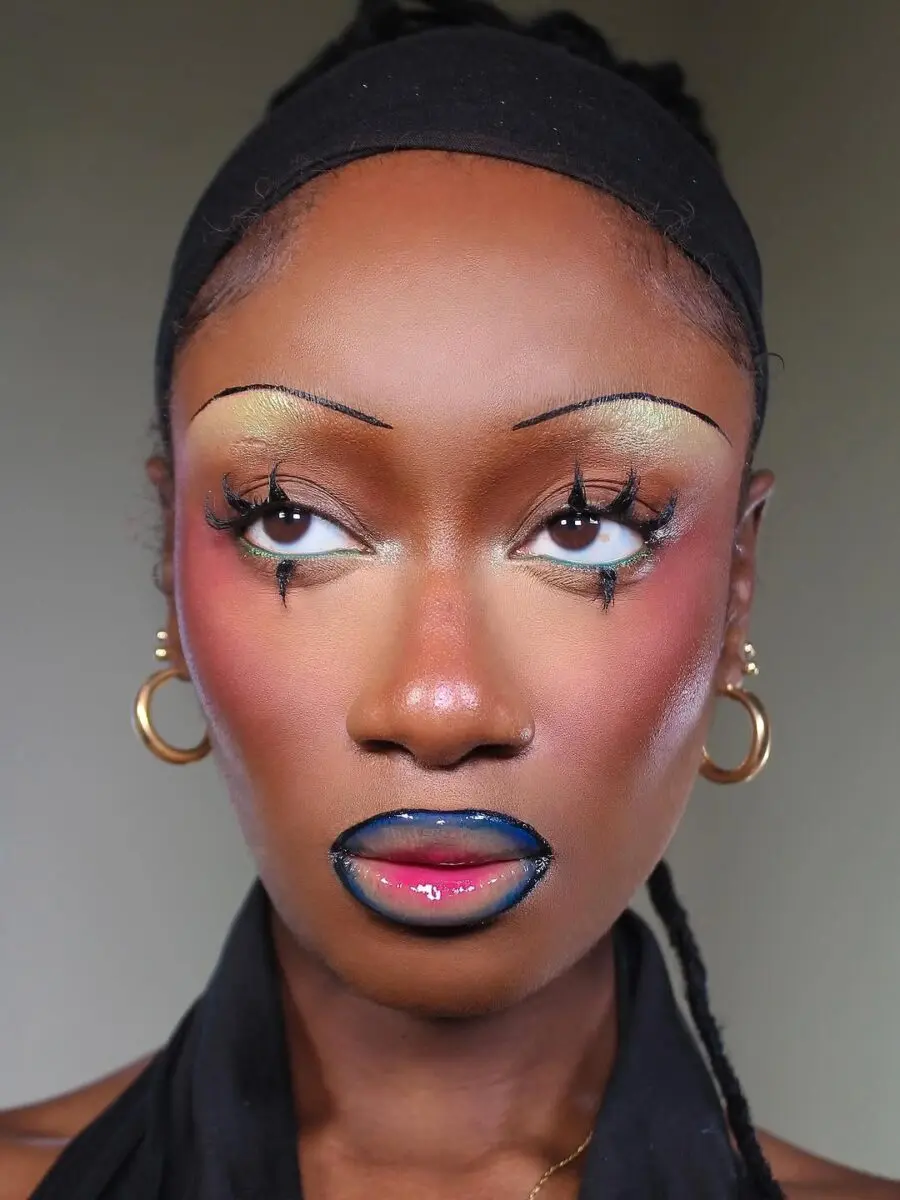 Creative lip makeup for dark skin tones