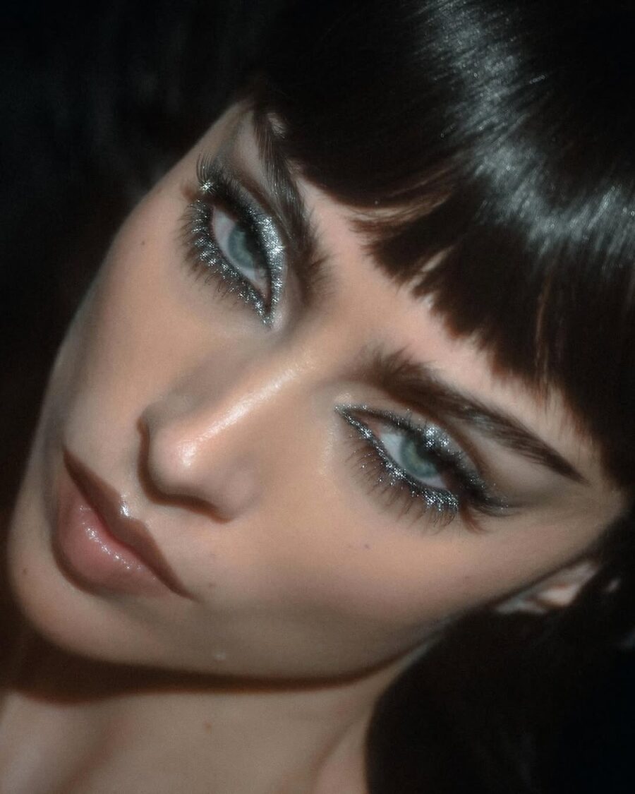 Glamorous eyes with sultry shimmer and shine