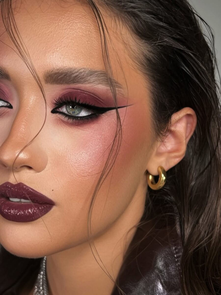 Bold and glamorous date night makeup look