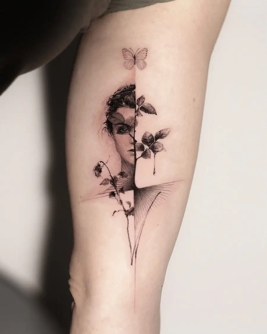 Intricate dead flower tattoo with emotional depth