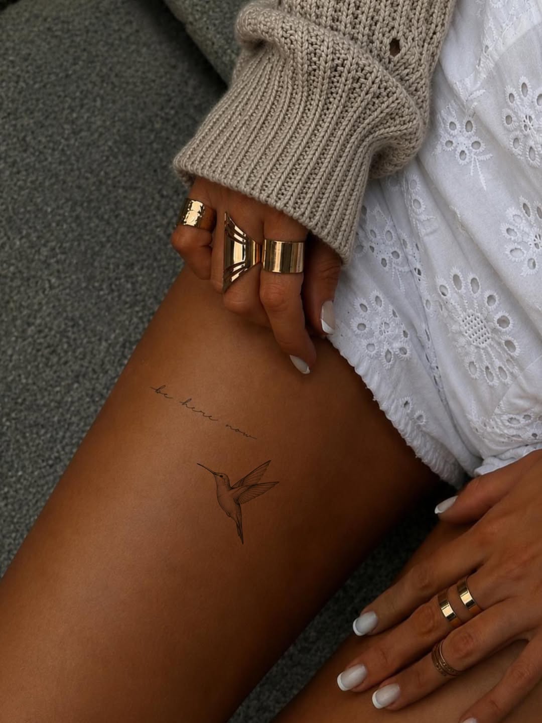 Captivating hummingbird tattoo with a soft touch