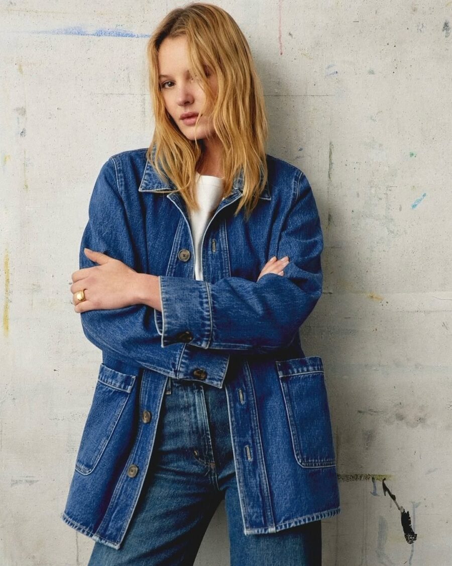 Chic and effortless denim jacket ensemble