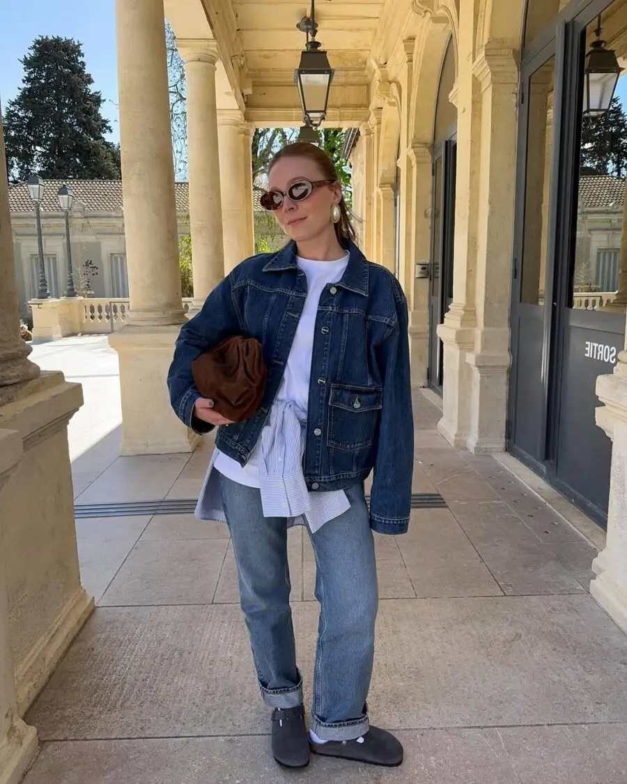 Chic casual look with denim jacket and jeans