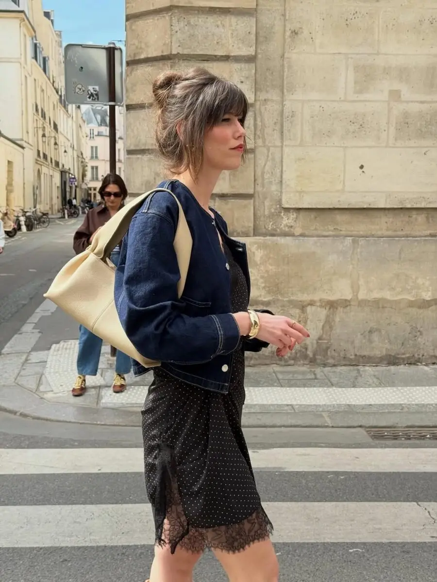 Effortless street style with denim and lace