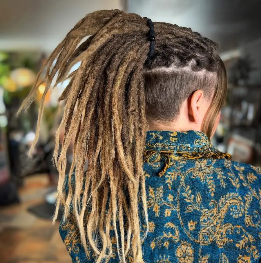 Stylish locs with trendy undercut design