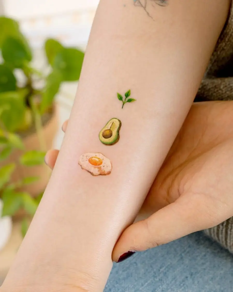 Creative Egg and Avocado Tattoo Inspiration