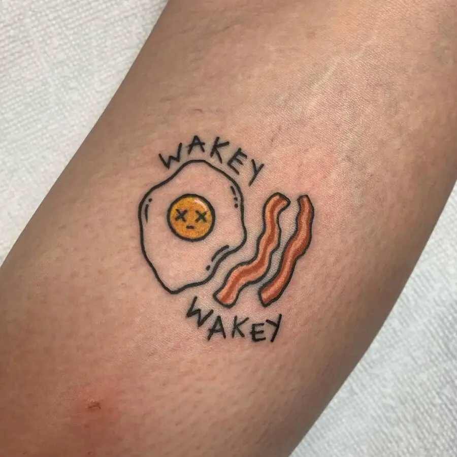 Whimsical breakfast tattoo for morning energy