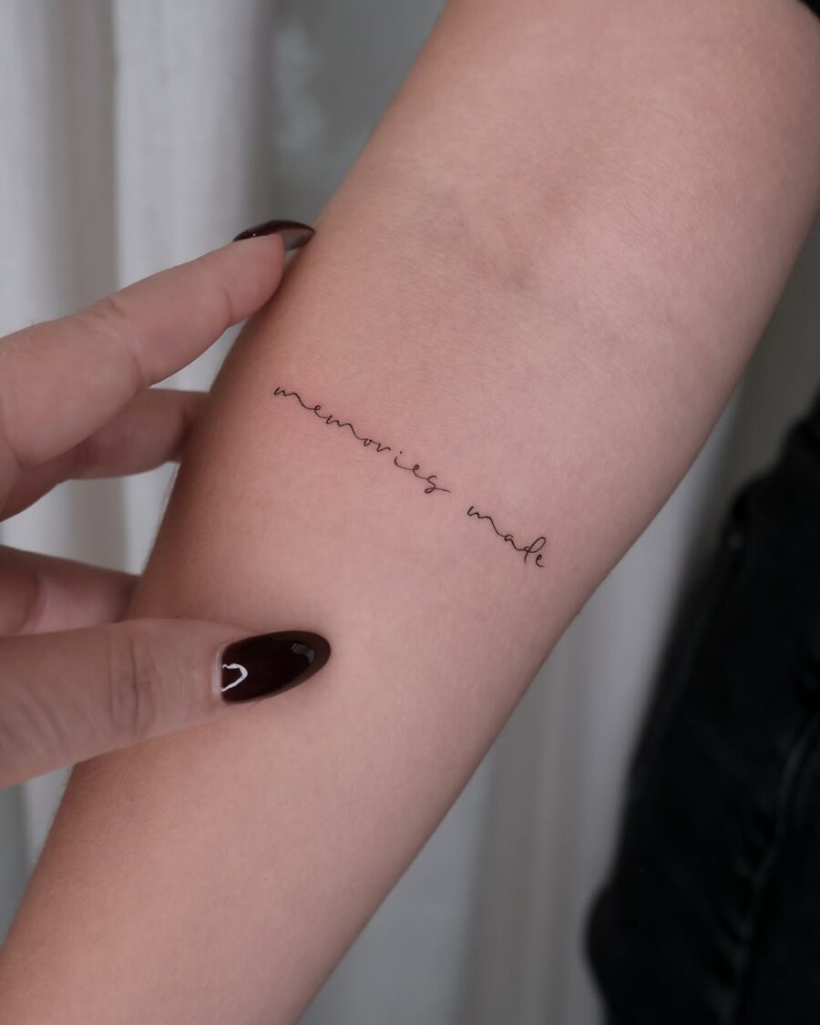 Elegant script tattoo for cherished memories