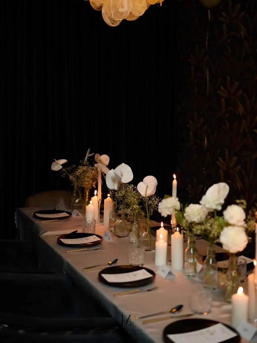 Elegant table setup for a graduation celebration