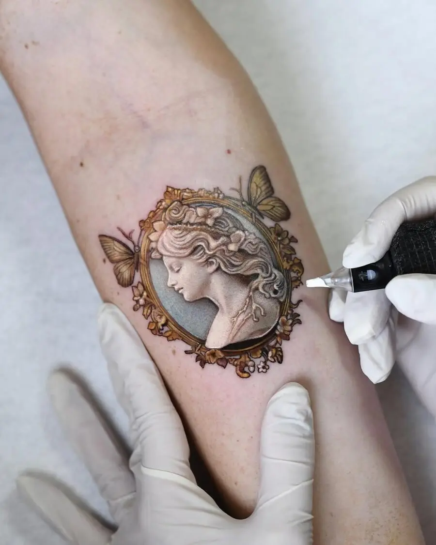 Stunning Greco-Roman Portrait Tattoo Design