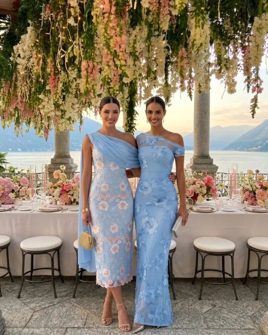 Chic summer elegance with floral blue dresses